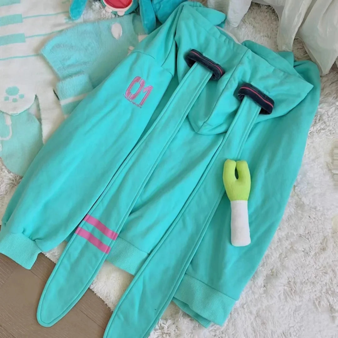 Confession Balloon Miku Twintails Green Hoodie - Sugarplum Store