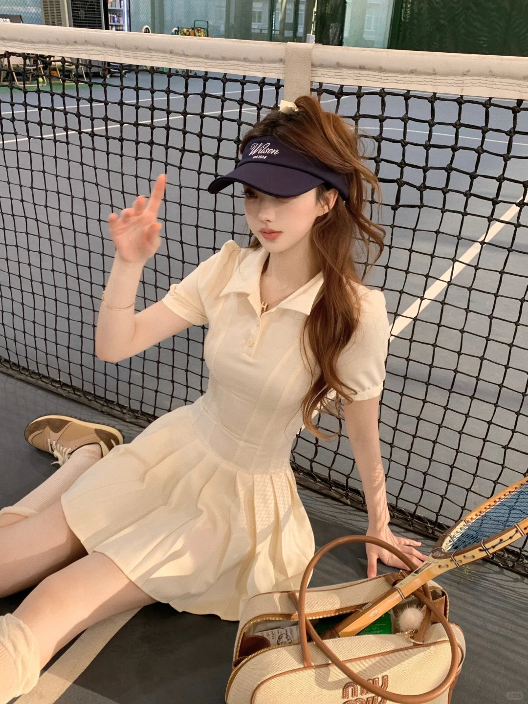 Lazy Girl Tennis Princess Black Pink Cream Dress Sugarplum Store Lazy Girl Tennis Princess Black Pink Cream Dress Sugarplum Store