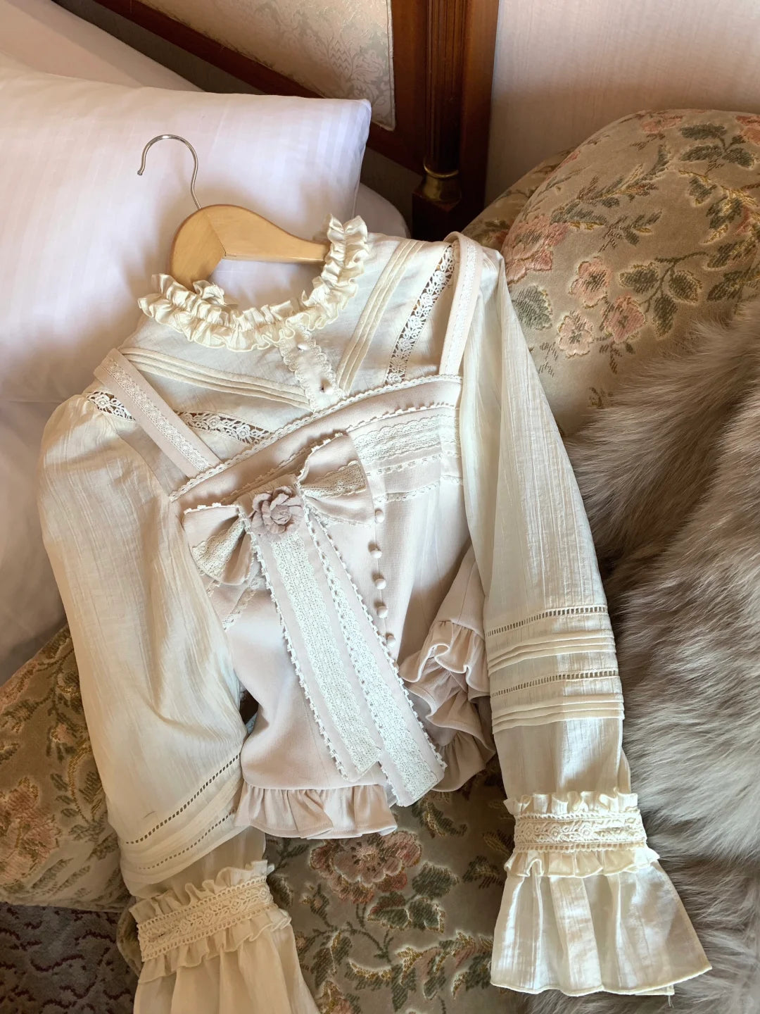 Lazy Girl Classic Tuscany Cream Top & Skirt Two Piece Set - Sugarplum Store