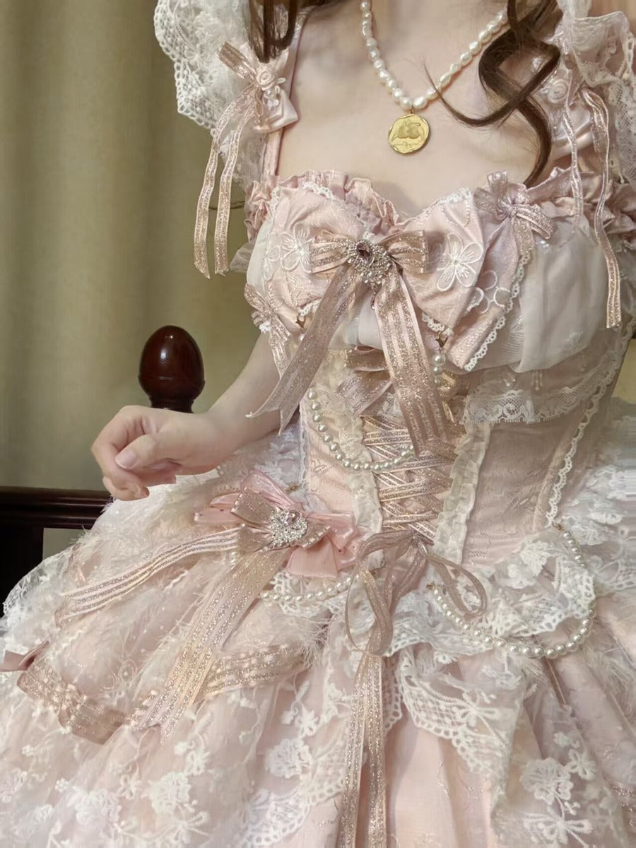 Anna Ball Princess Pink Blue Prom Dress