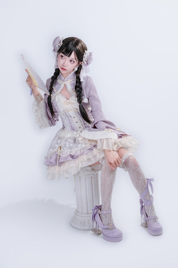Person in a detailed outfit with a white background