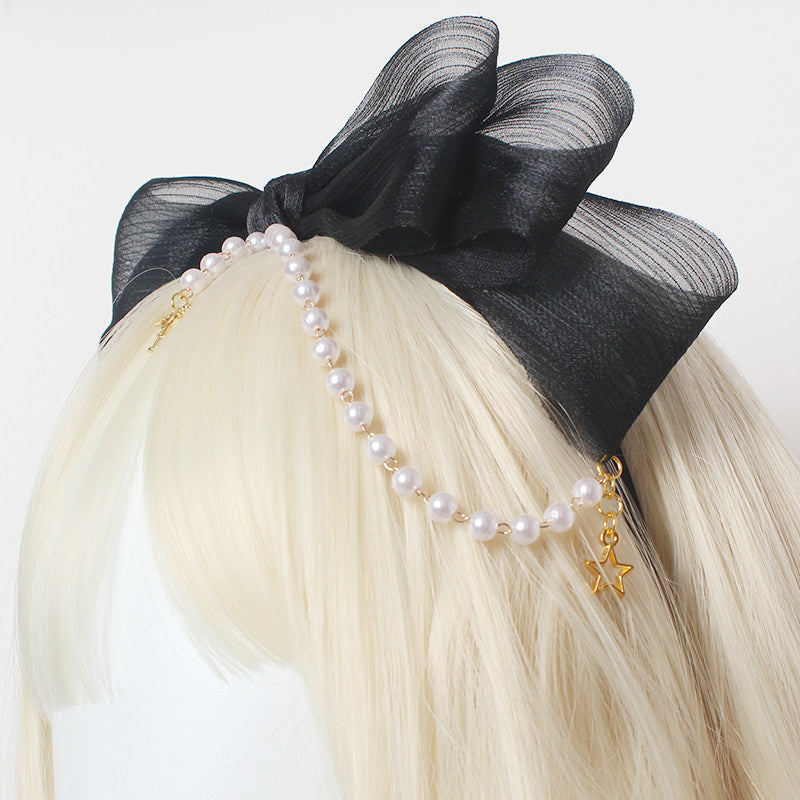 Little Key Organza Pearl Lolita Hairband