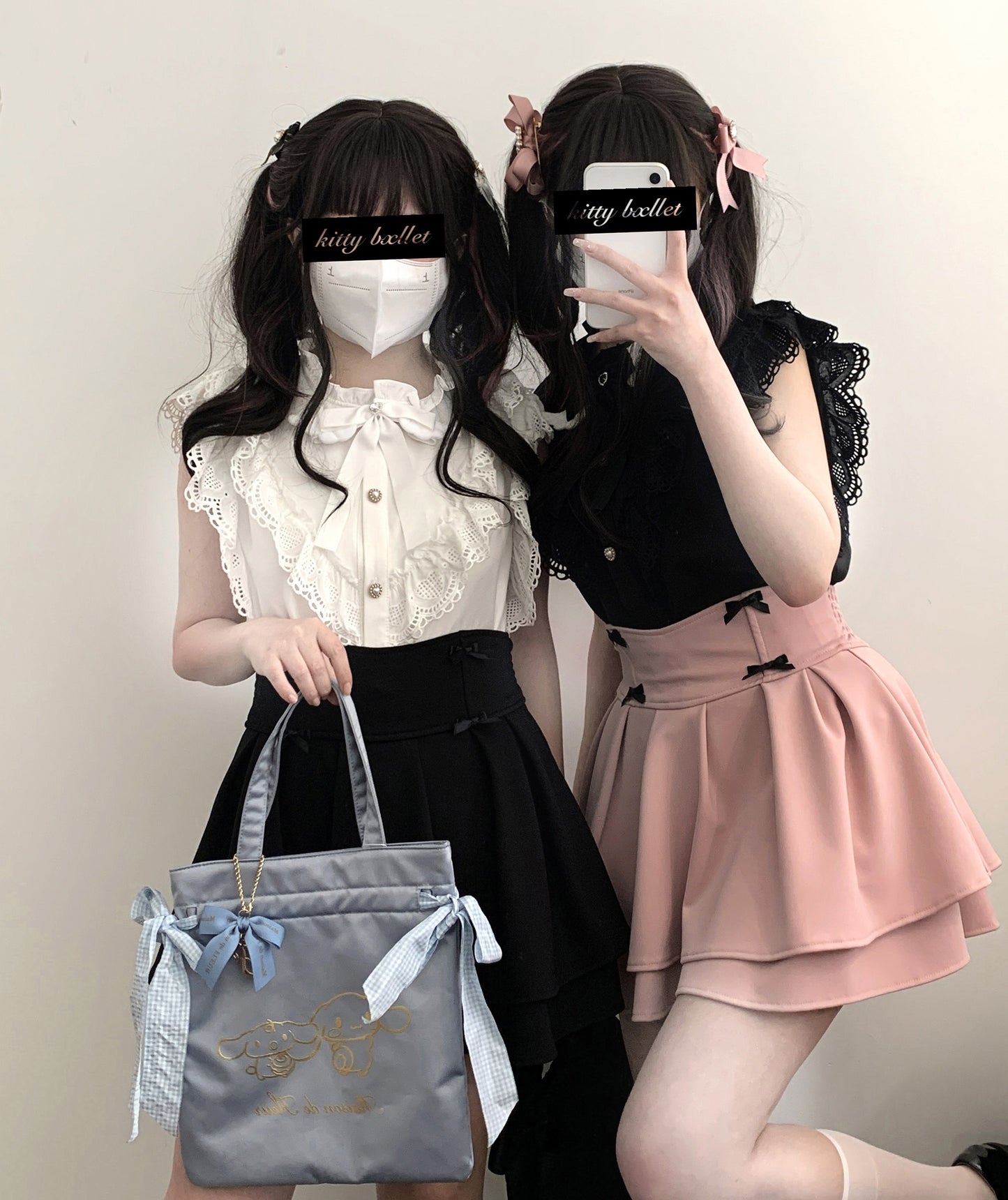 Kitten Bullet Jirai Kei Girls Fantasy Paradise White Black Shirt Blouse - Sugarplum Store