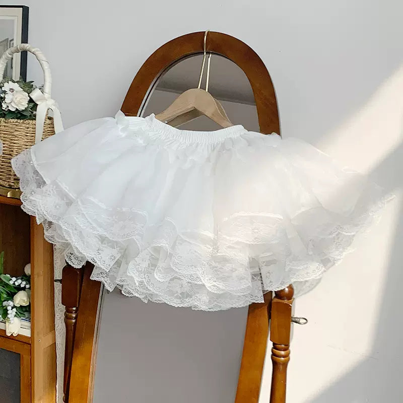 Universal Lolita Music Box White Cream Color Sweet Princess Lace Bow Dollcore Girl Strap Dress - Sugarplum Store