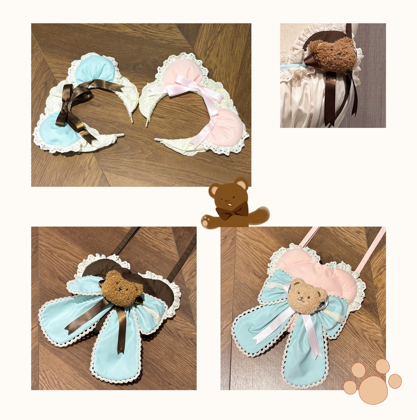 Platycodon Girls Chocolate Teddy Bear Idol Pink & Brown Lolita Dress - Sugarplum Store