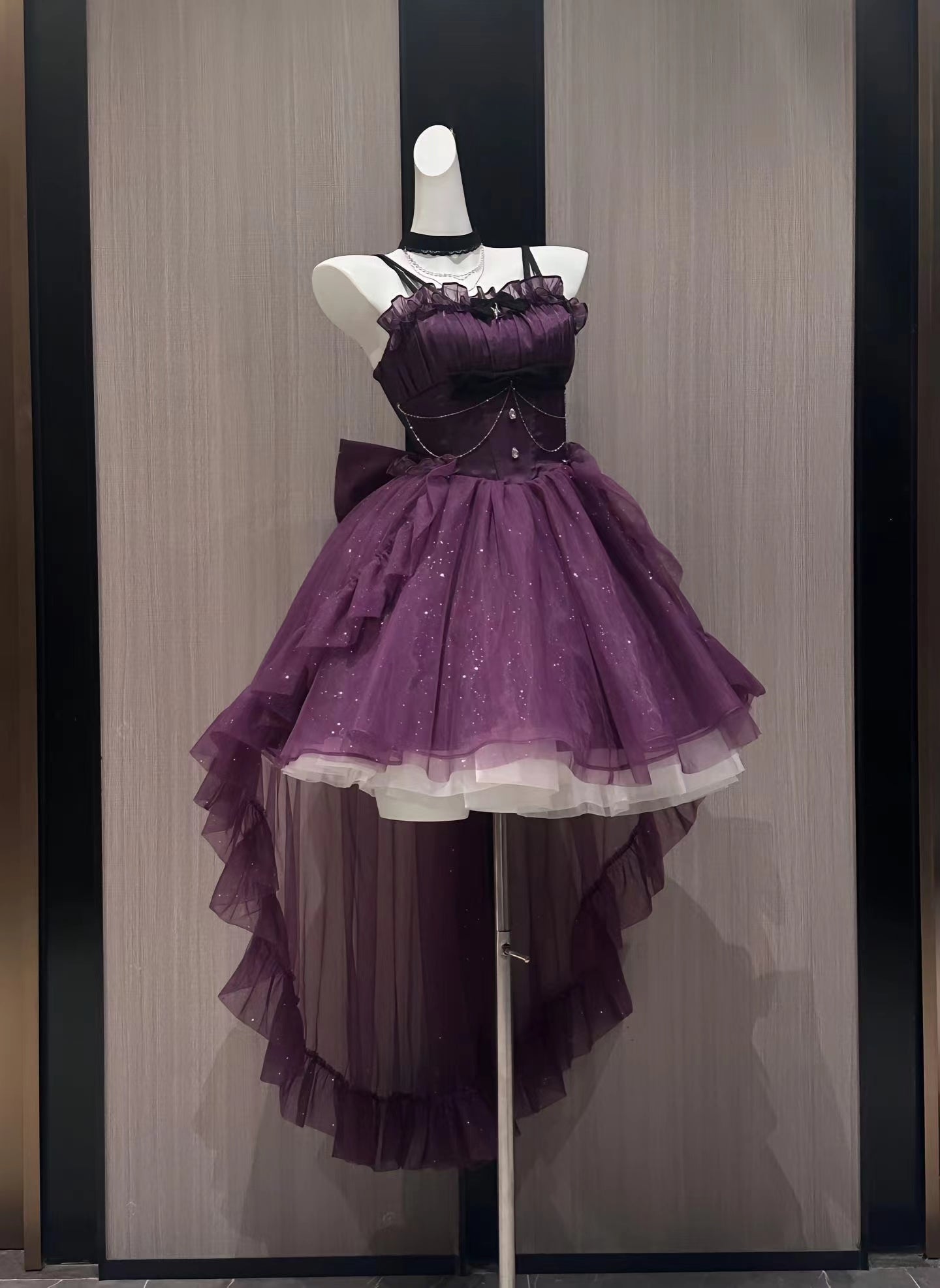 Platycodon Polaris Light Blue Red Purple Cream Strap Lolita Dress - Sugarplum Store