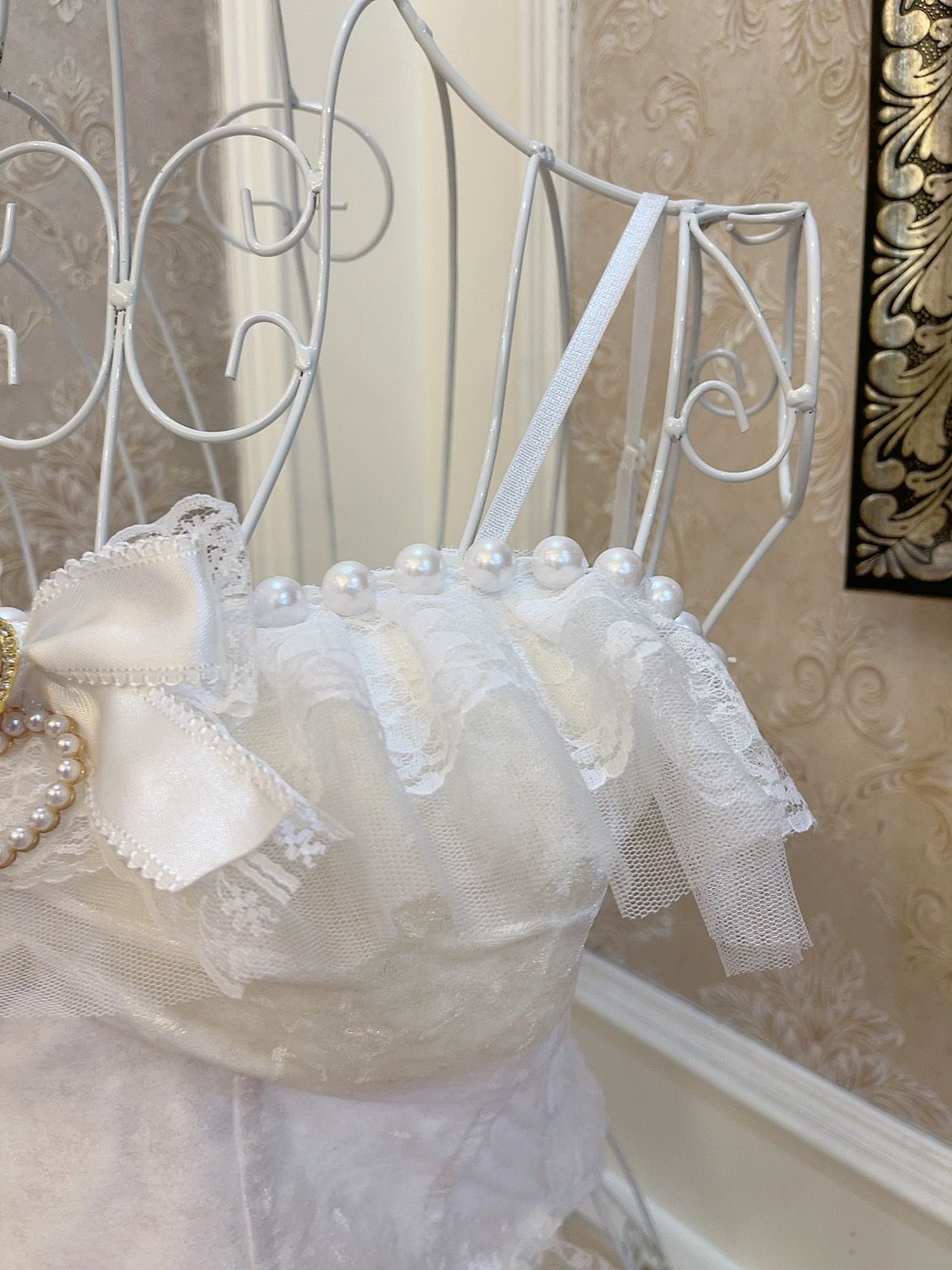 Sweetheart Princess Butterfly Pearl White Camisole Top - Sugarplum Store