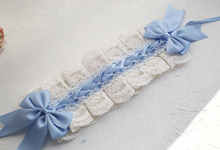Lolita Lace Embroidery Bow Hairband Accessories - Sugarplum Store