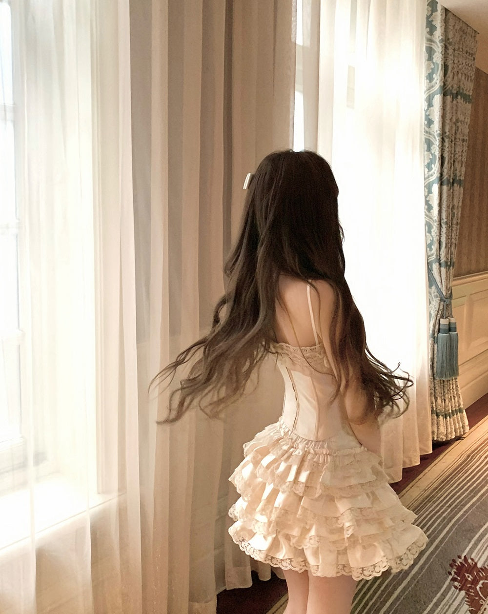 Monet Lace Sweet Dream Cream Corset & Skirt Two Piece Set - Sugarplum Store