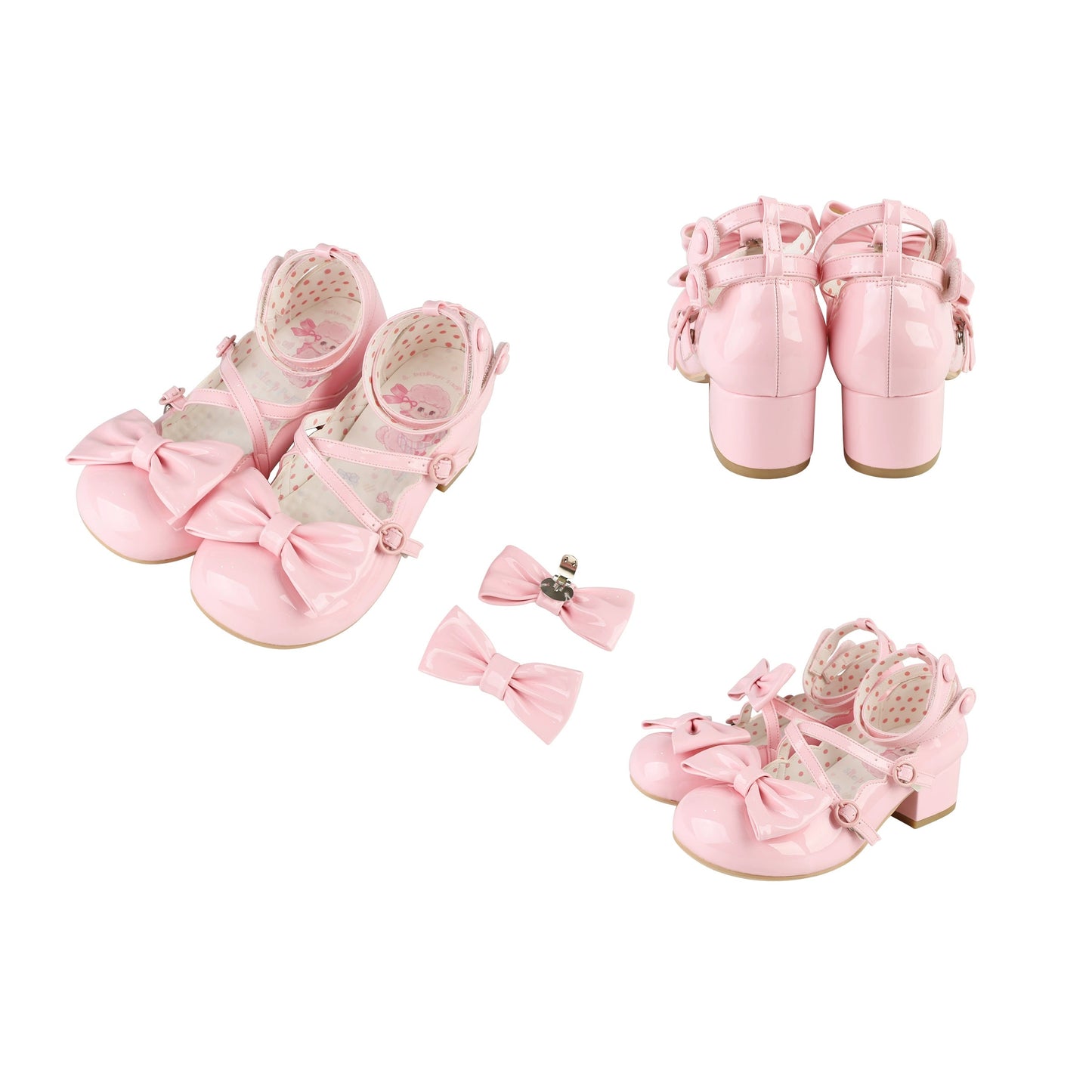 Puffy Sheep Sweet Tea Pink Blue White Black High Heels Shoes - Sugarplum Store