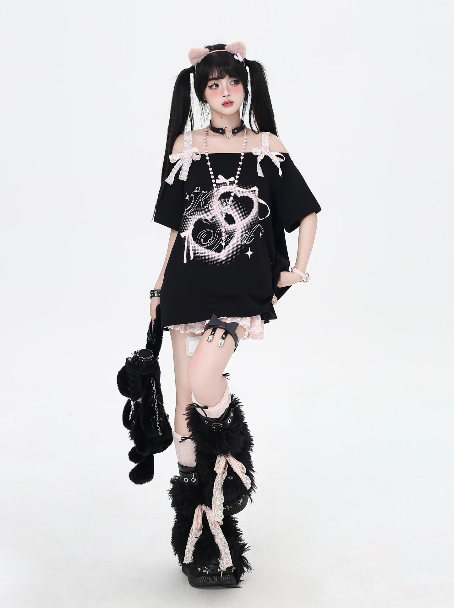 Crazy Girl First Love Notes Pink & Black Top - Sugarplum Store