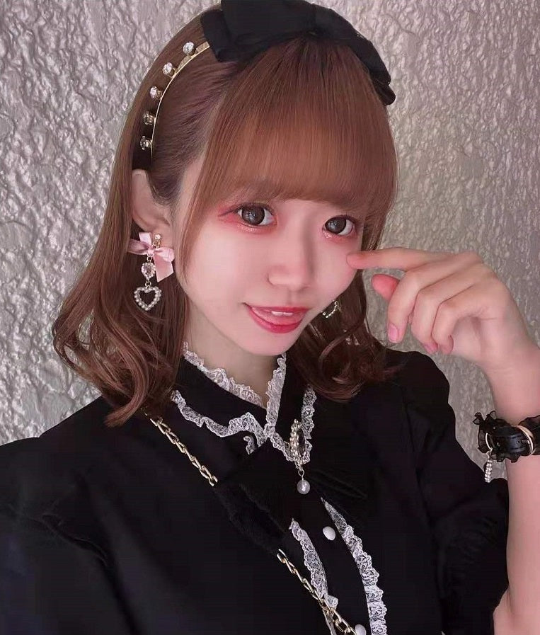 Jirai Kei Pearl Colorful Heart Bow Earrings - Sugarplum Store