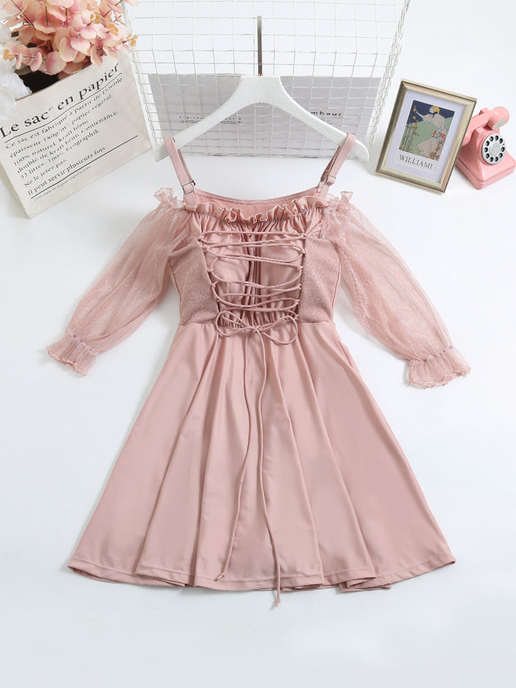 Plus Size Women Summer Vacation Swimsuit Pink & Black Dress - Sugarplum Store