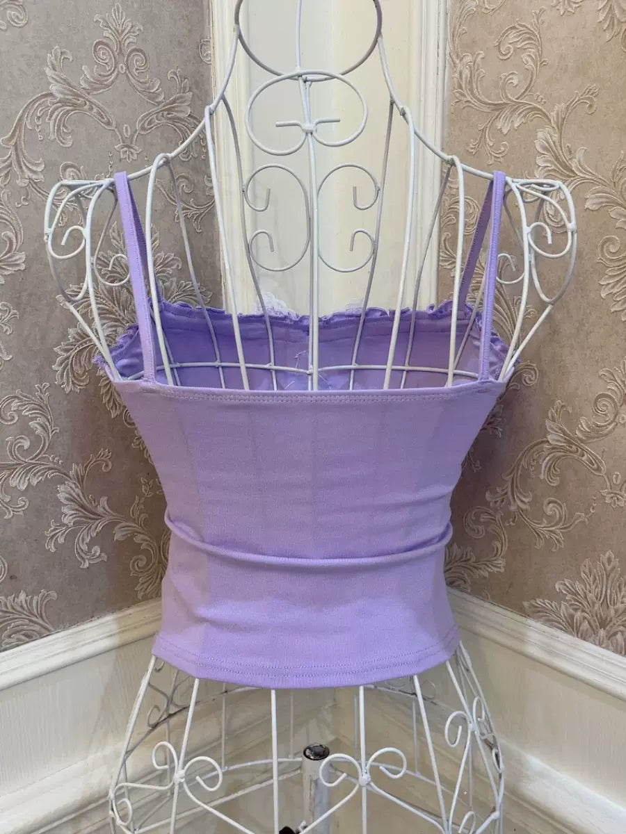 Sweetheart Princess Puprle Stella Rabbit Camisole Top - Sugarplum Store