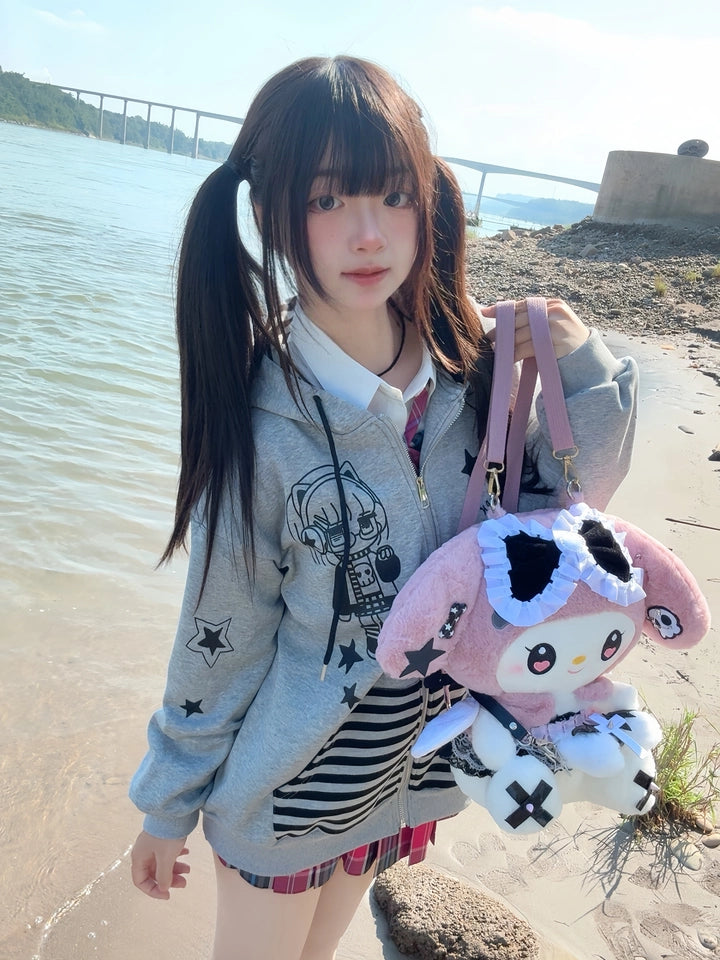 Y2K Melody Purple Devil Cross Angels Backpack Doll Bag - Sugarplum Store