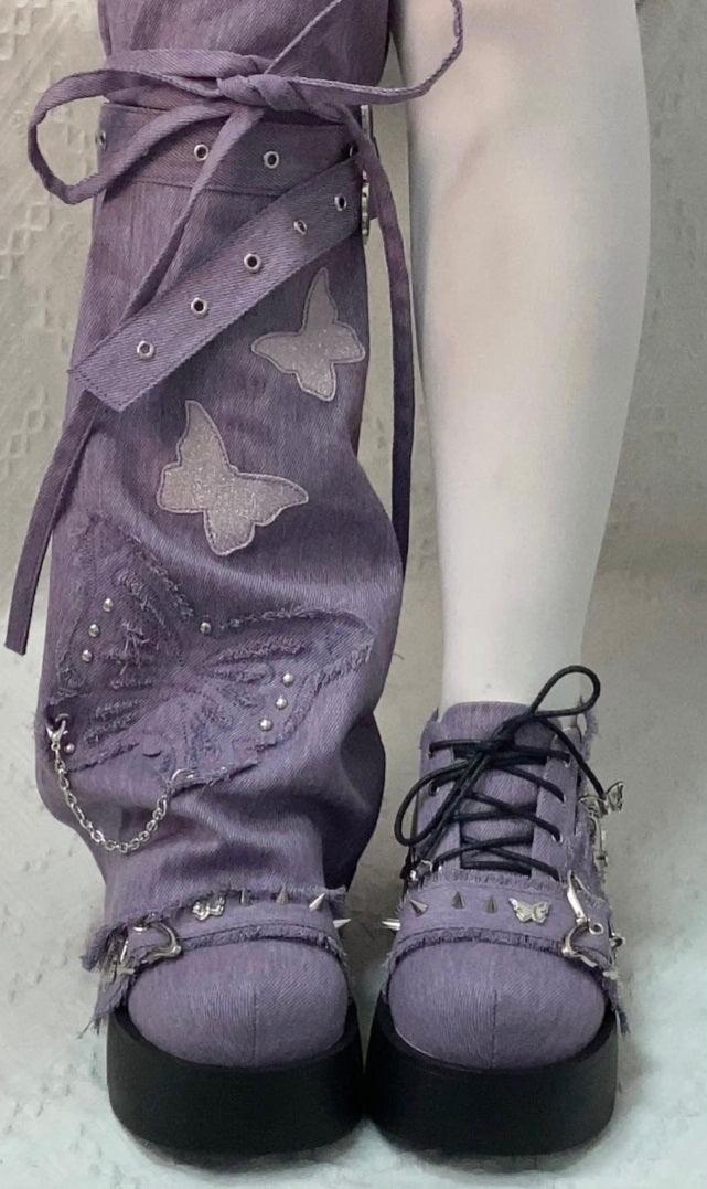 Pocket Cat Y2K Butterfly Dream EGL Canvas Platform Shoes - Sugarplum Store