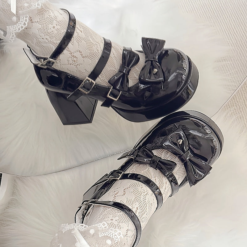 Moonlight Messenger Pink White Black White Blue High Heels Shoes - Sugarplum Store