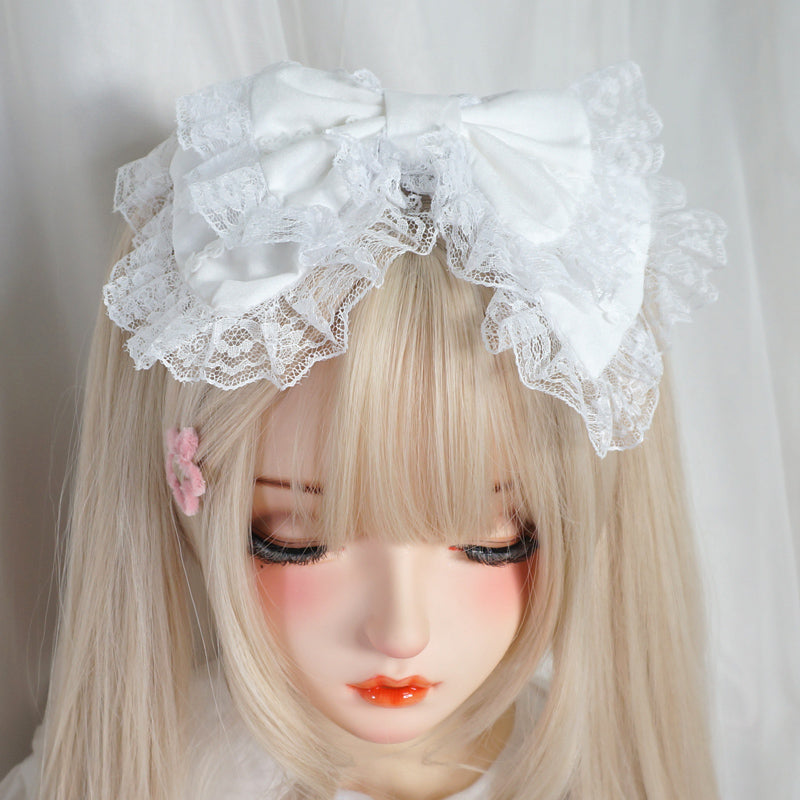 Candy Fairy Lolita Big Bow Lace Handmade Hair Accessories - Sugarplum Store
