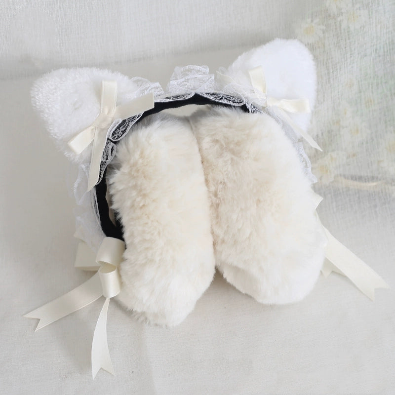 Star Brown Bear & White Cat Winter Earmuffs - Sugarplum Store