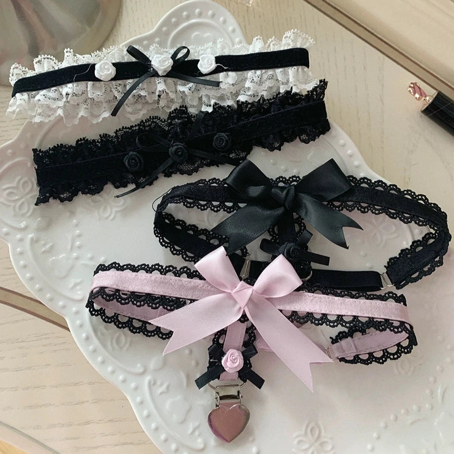 Love Catcher 2.0 Rose Lolita Pink Blue Black White Thigh Strap Garter Sugarplum Store Love Catcher 2.0 Rose Lolita Pink Blue Black White Thigh Strap Garter Sugarplum Store