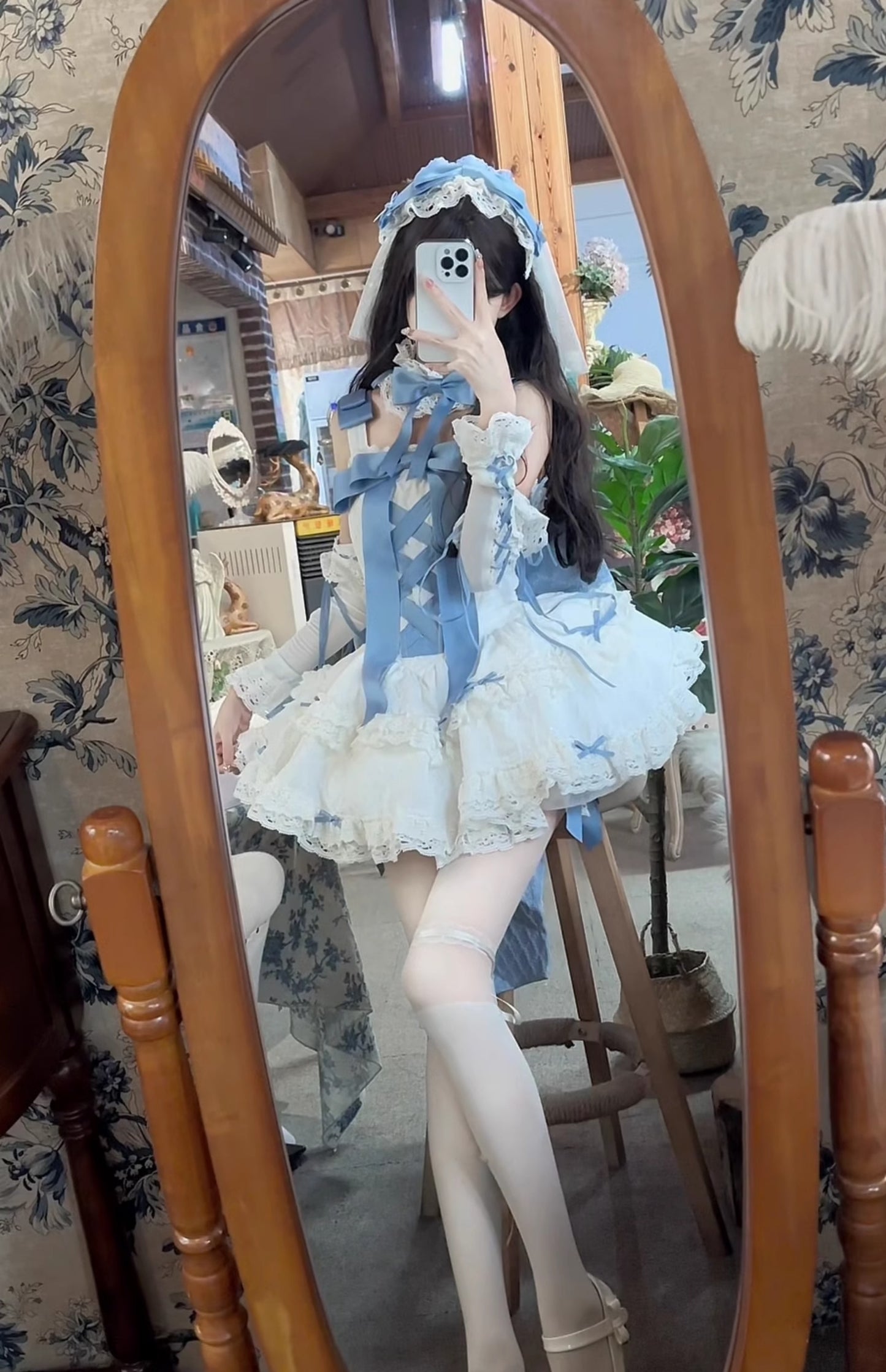 Sleeping Dream First Love Chii Chan White Pink Blue Lolita Dress - Sugarplum Store