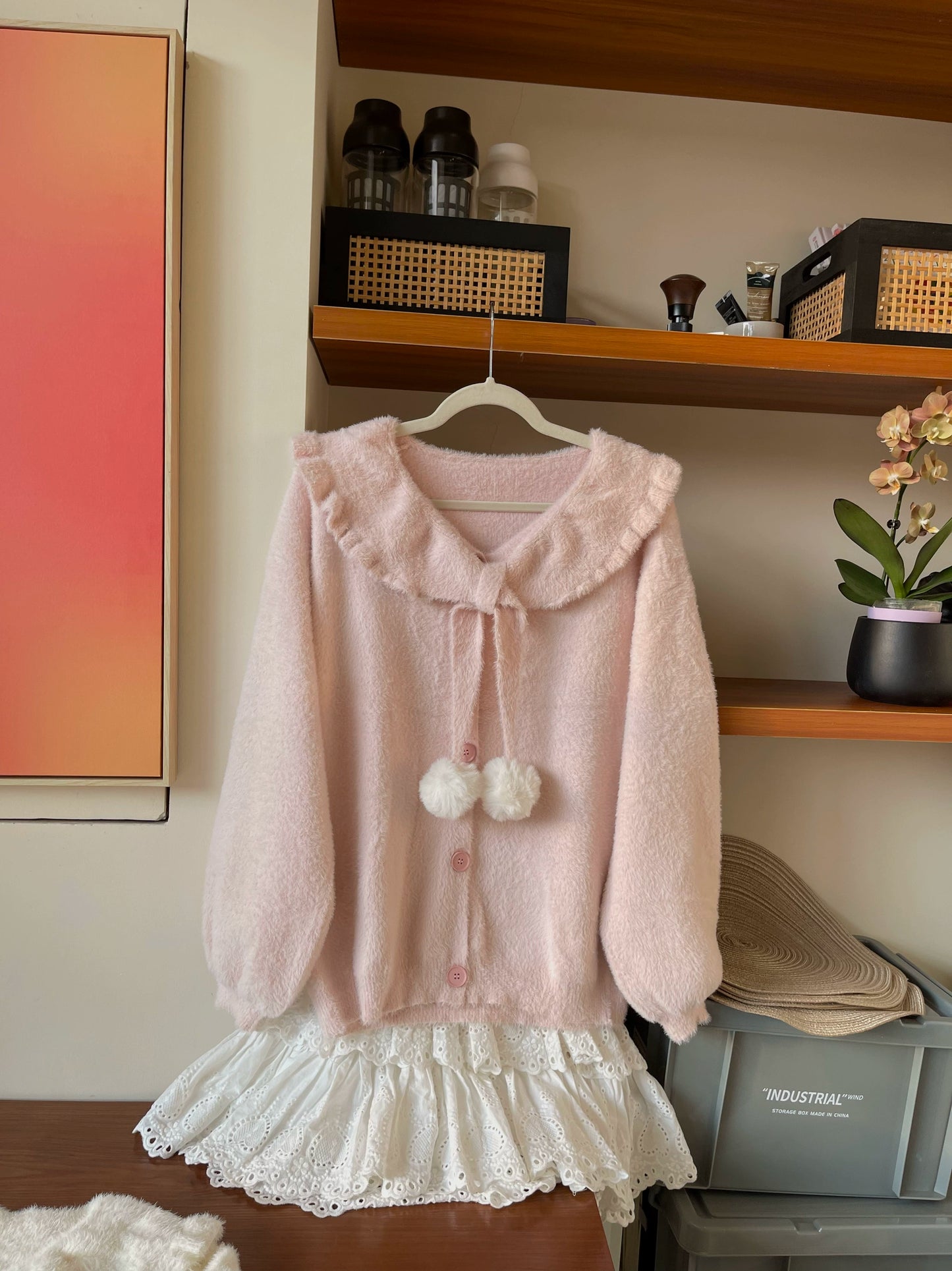 Luyu Soft White Pink Blue Knit Sweater & Skirt & Scarf Three Piece Set - Sugarplum Store