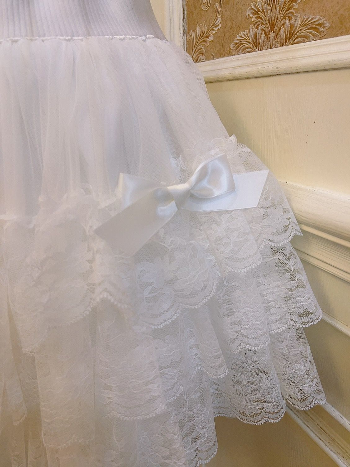 Sweetheart Princess Black White Lace Cake High Waist Mini Skirt - Sugarplum Store