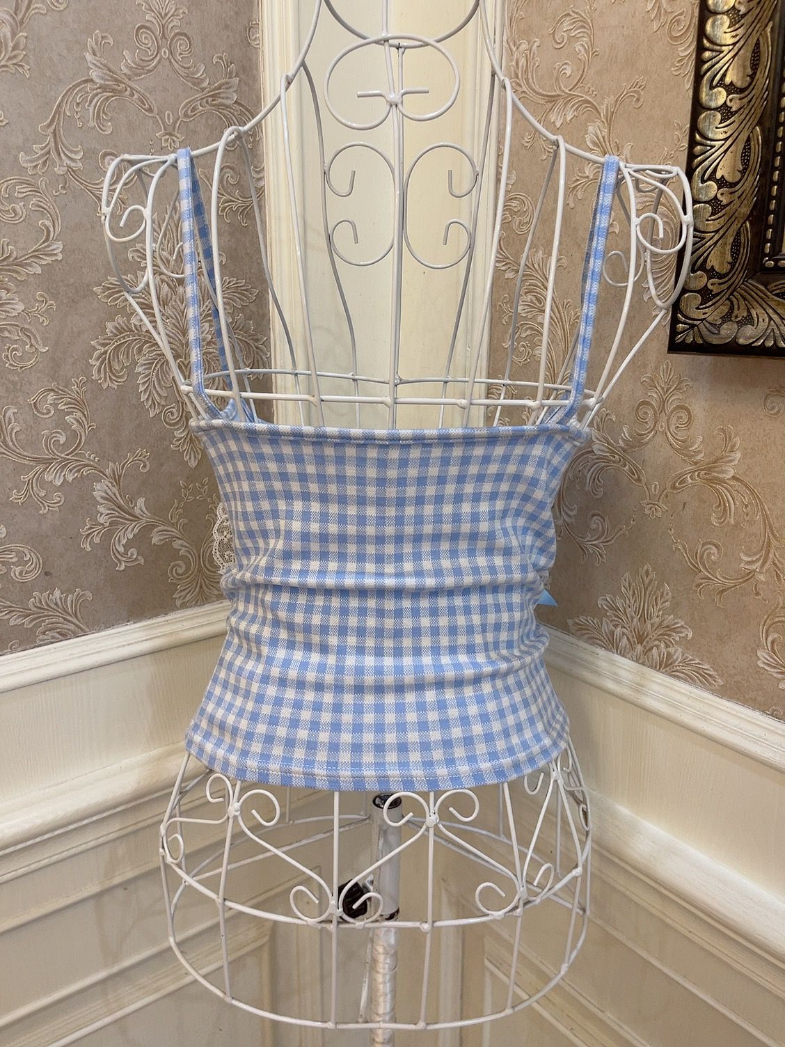 Sweetheart Princess Kitty Melody Little Stars Cat Plaid Red Pink Blue Camisole Top - Sugarplum Store