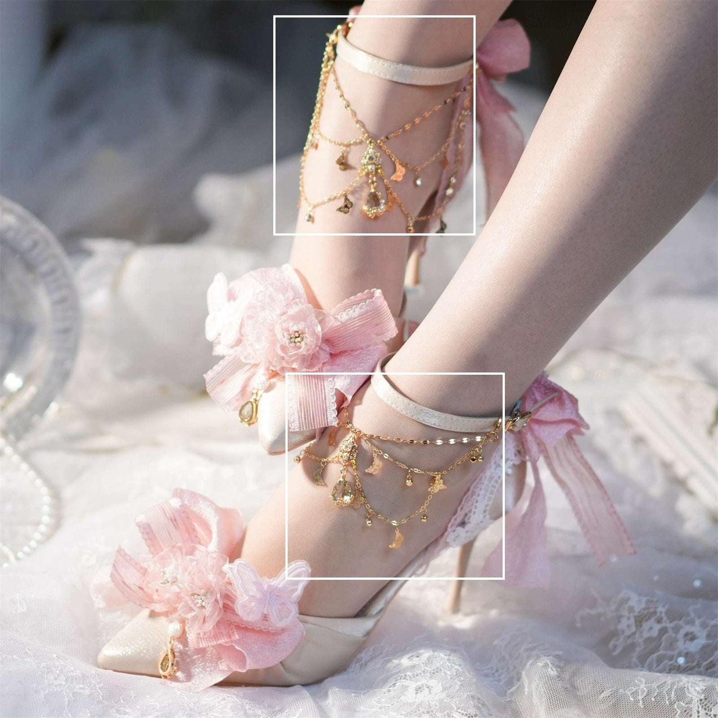 Soaring Rabbit Night in the Deep Sea Ankle Strap Pumps High Heels Shoes