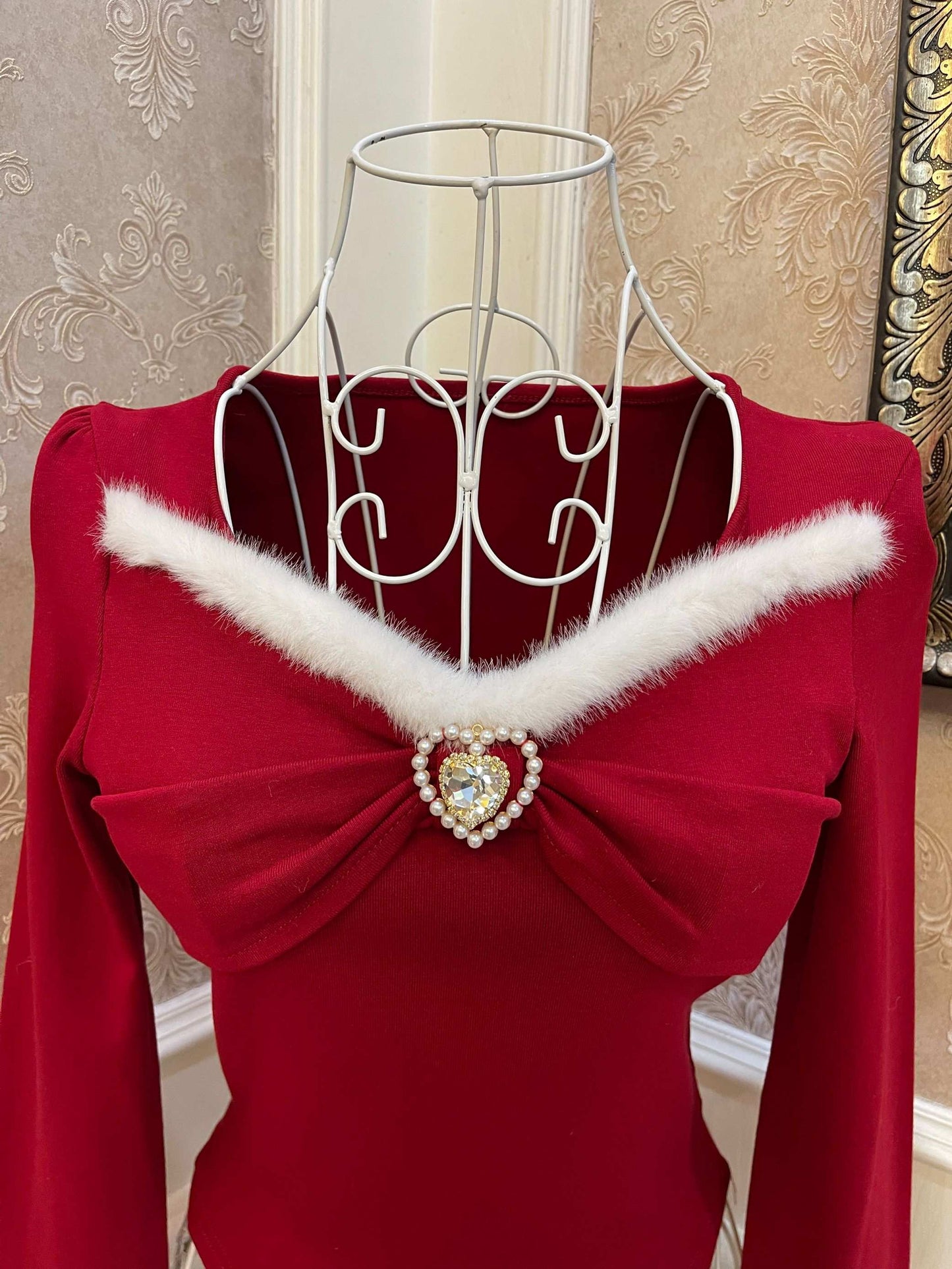 Sweetheart Princess Countdown Red White Sweater Top