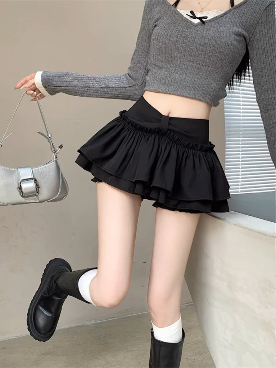 Young Eyes Day Dreamer Black White Shorts Skirt Skort - Sugarplum Store