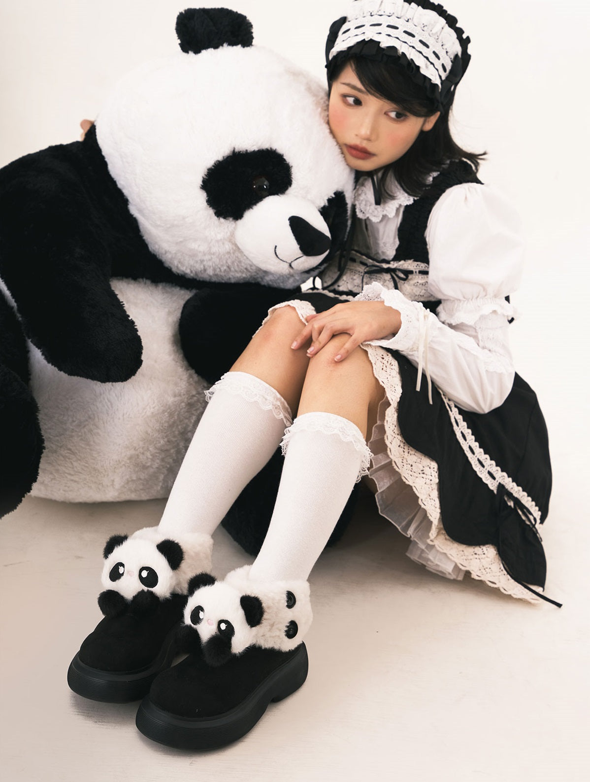 Puffy Sheep Fluffy Zoo Panda Puppy Rabbit Black Pink Brown Snow Boots - Sugarplum Store