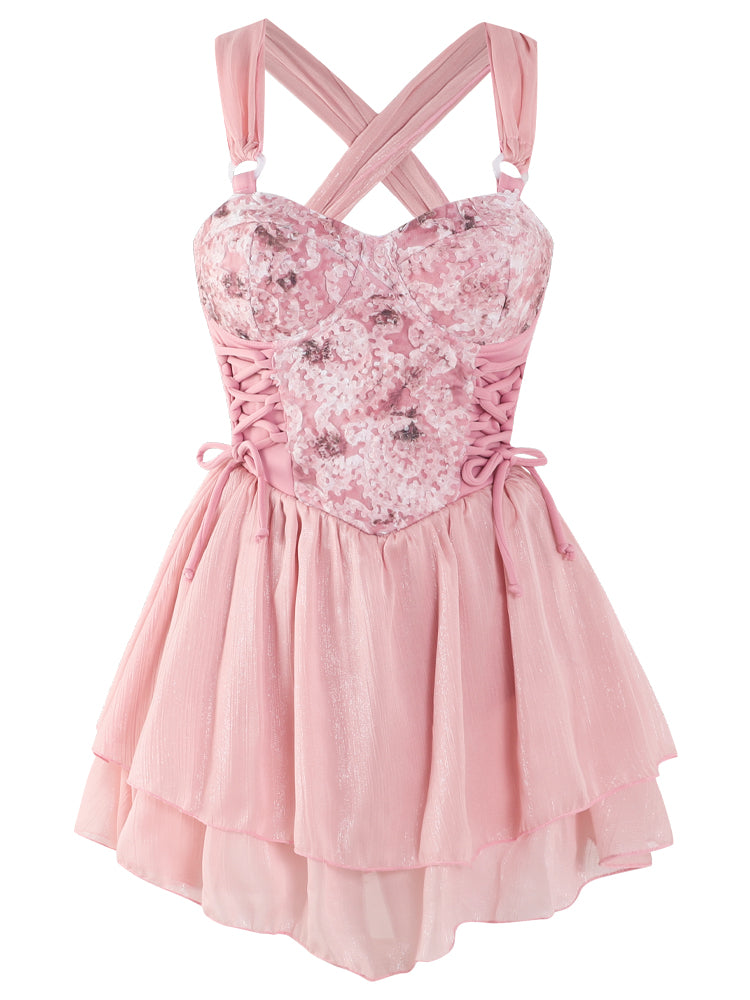 Masked Cat Pink Cat Floral One Piece Swimsuit - Sugarplum Store