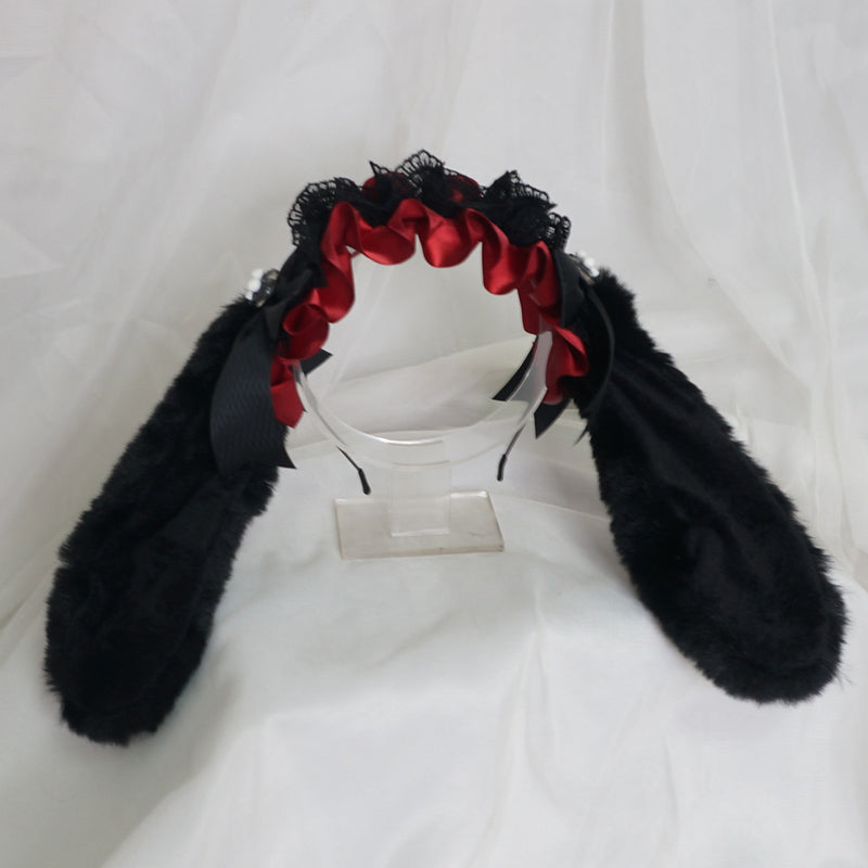 Candy Fairy Lolita Lop Rabbit Ears Cute Sweet Lace Handmade Hairband Hair Accessories - Sugarplum Store