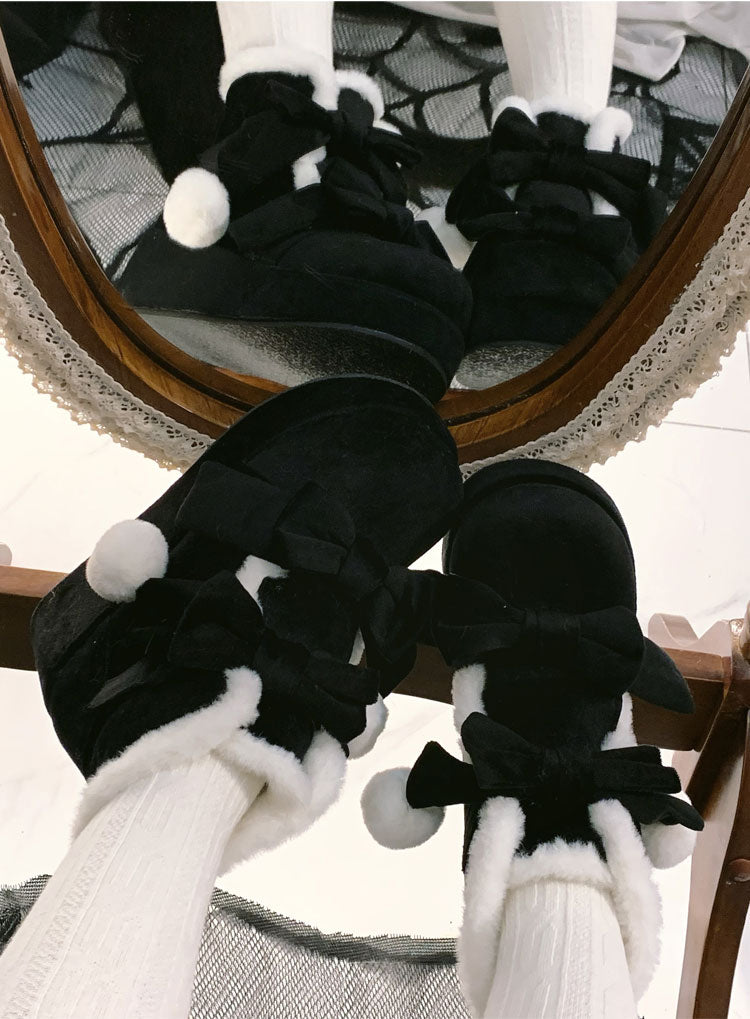 Senla Velvet Milk Cake Pink Cream Blue Black Brown Snow Boots - Sugarplum Store