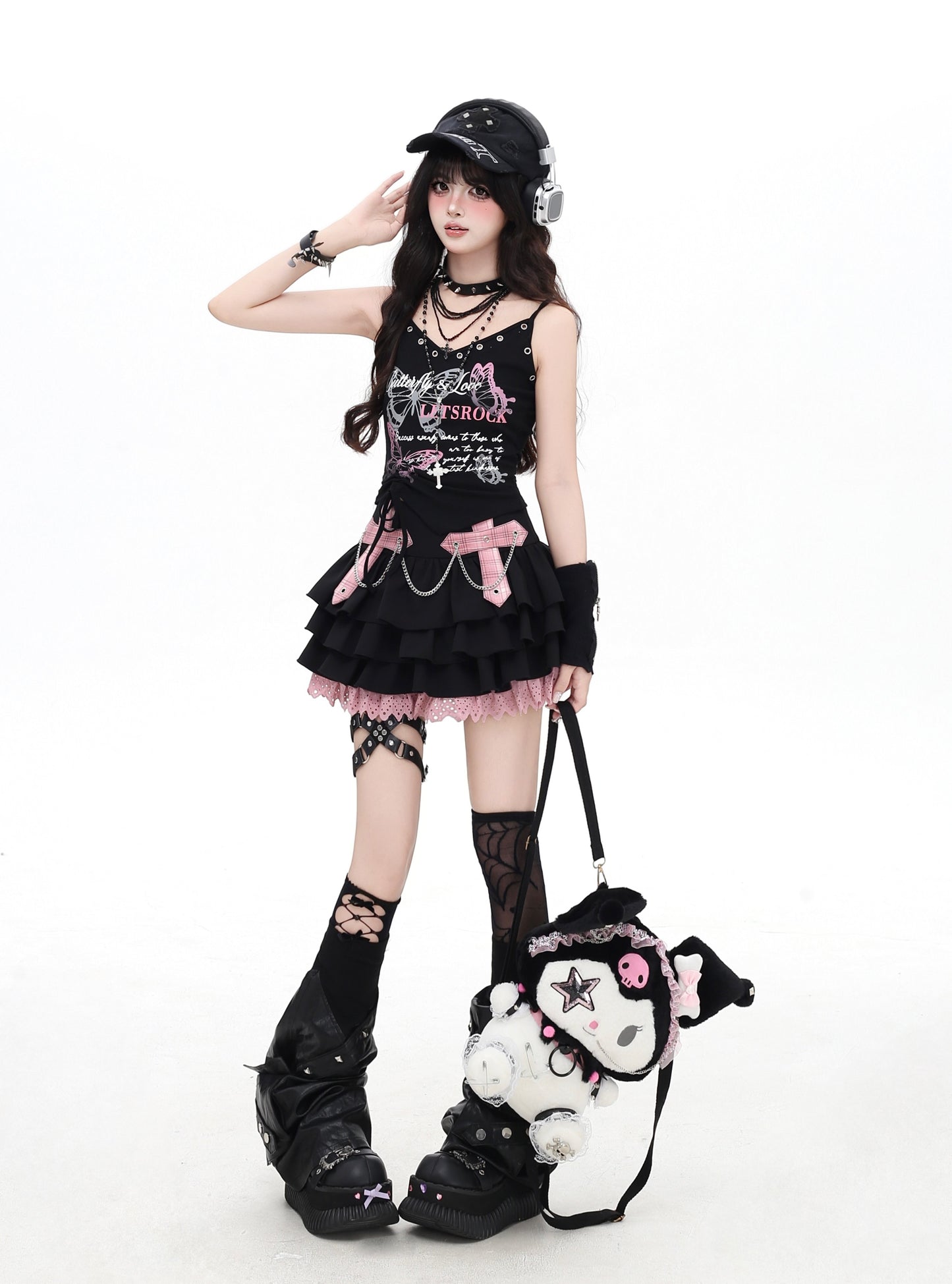 Crazy Girl Finale Cross Black Pink Red Tutu Skirt - Sugarplum Store