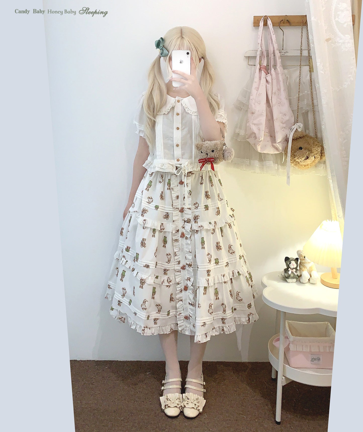 Dormir Doll Vintage Doll Lace Short Sleeve Cream White Shirt Blouse Top - Sugarplum Store