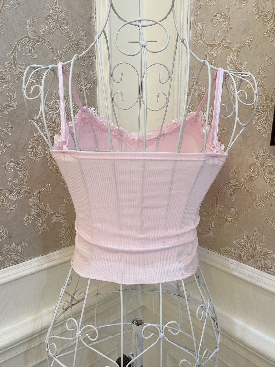 Sweetheart Princess Camellia Rose Pink & Blue Camisole Top - Sugarplum Store