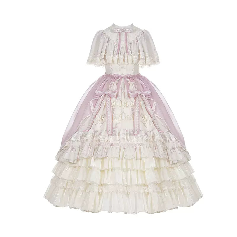 Universal Lolita Letters And Poems Bellflower Dress Petticoat Skirt Three Piece Set - Sugarplum Store