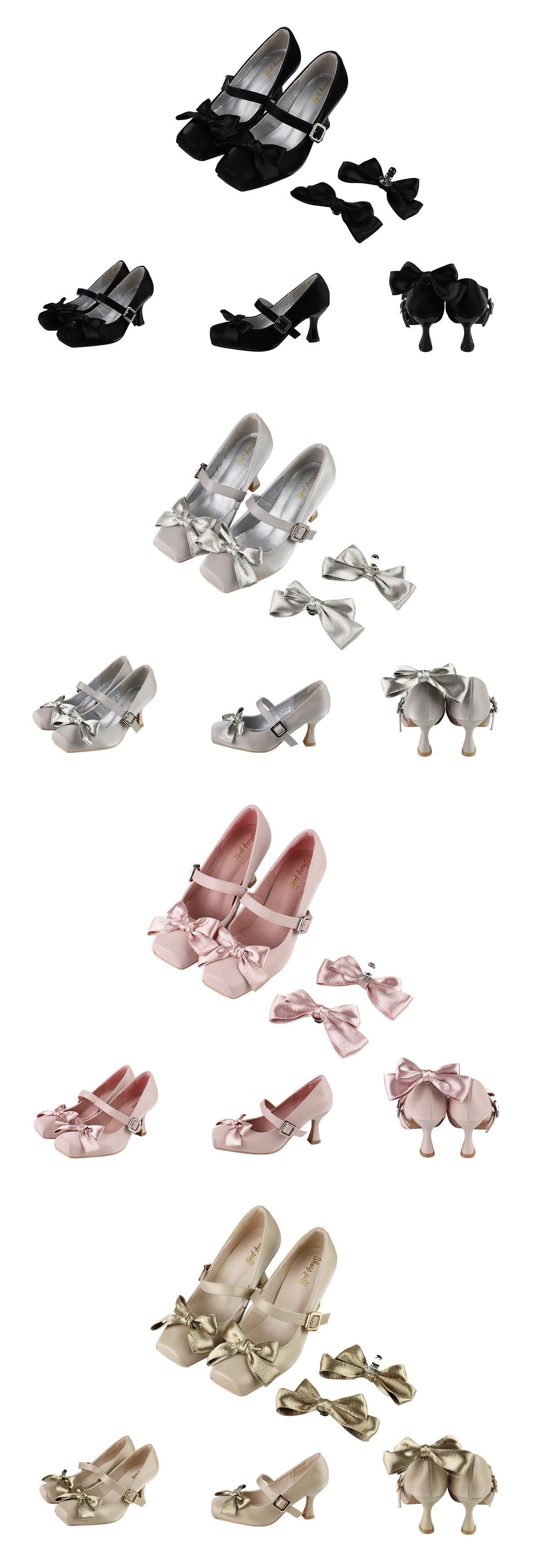 Puffy Sheep Moonlight Dance Pink Black Gold Silver High Heels Shoes - Sugarplum Store