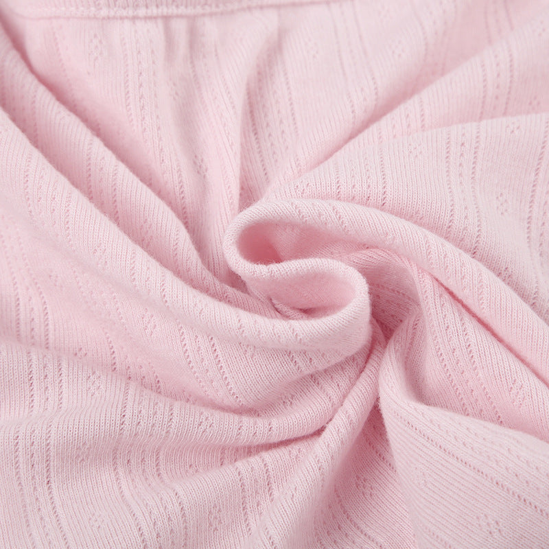 Coquette Pink Rose Lace Bow Square Neck Shirt Top - Sugarplum Store