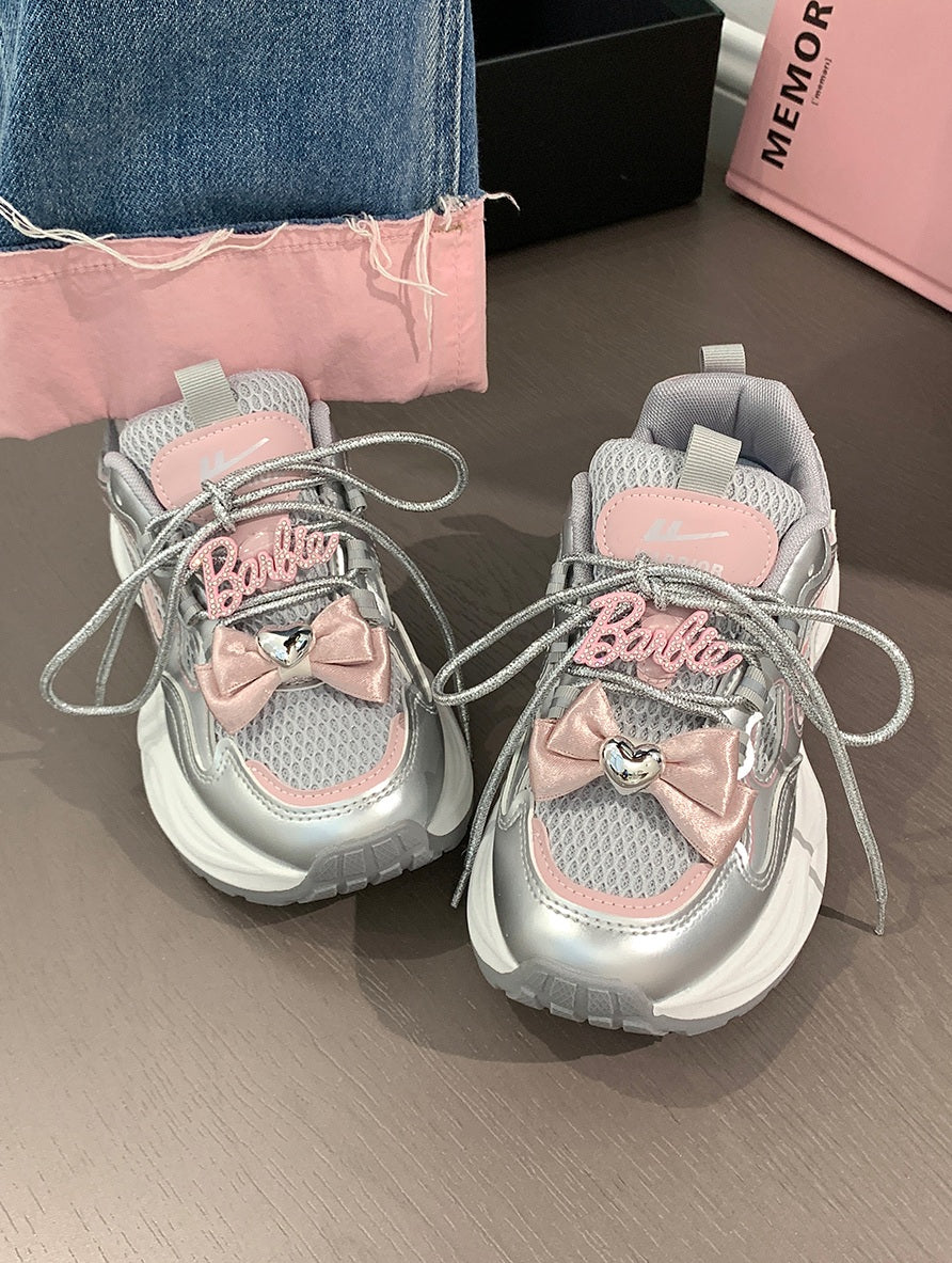 Silver Lady Dolly Pink Sneakers - Sugarplum Store