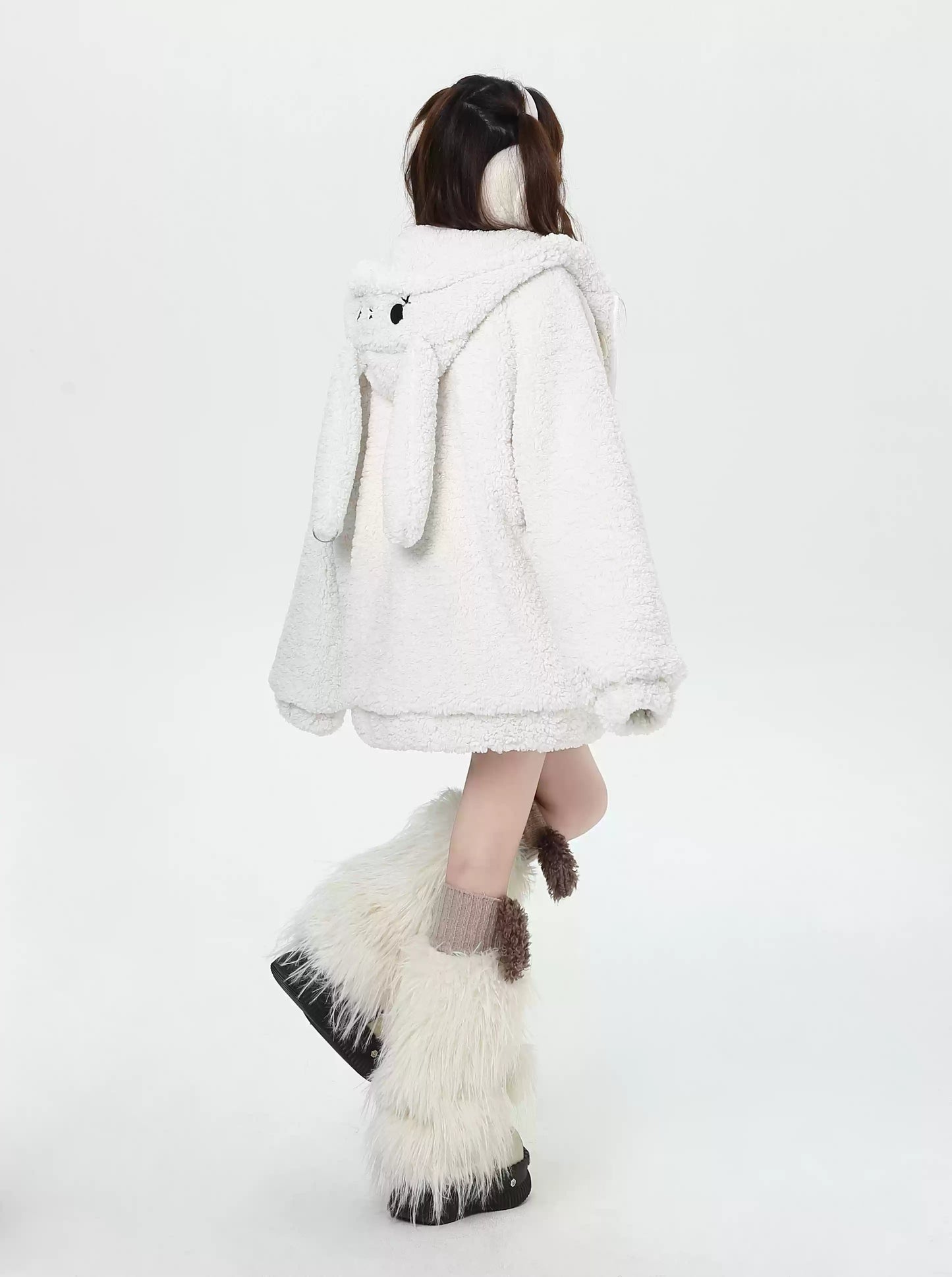 Crazy Girl Animal Series Black Cat Brown Bear White Rabbit Jacket - Sugarplum Store