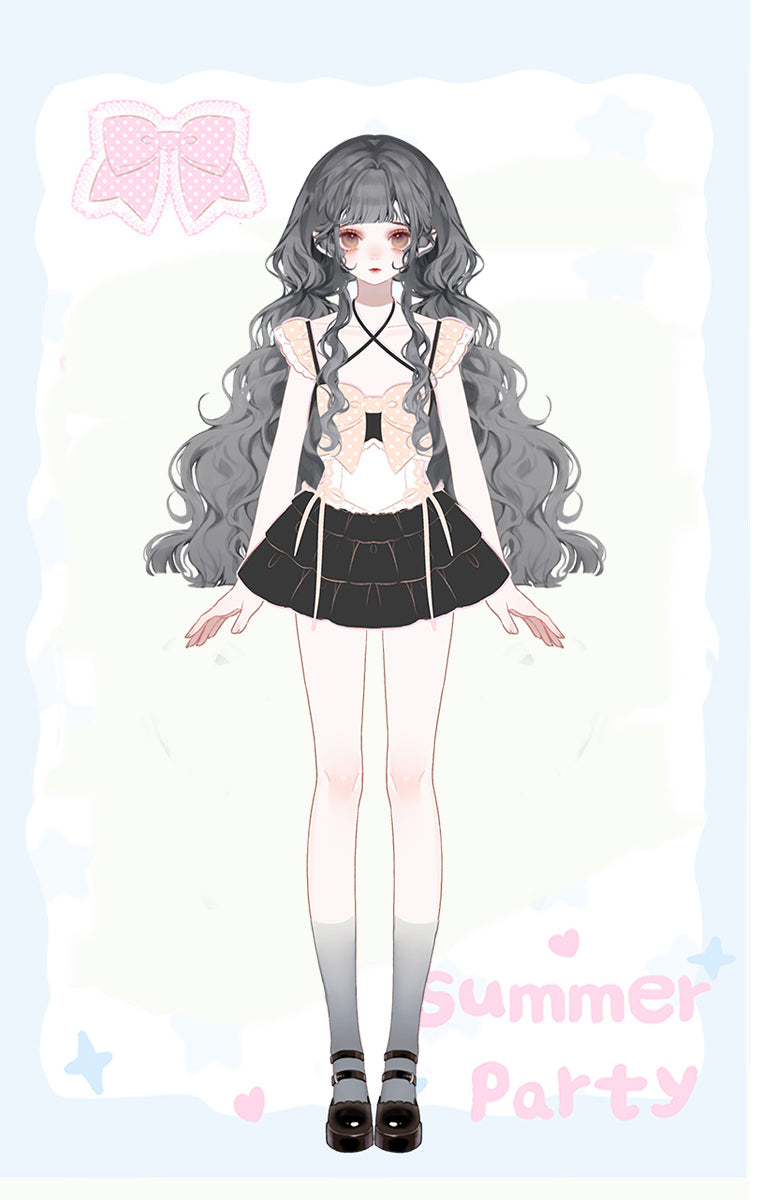 Sweetheart Bubble Black Pink Bow Onepiece Swimsuit - Sugarplum Store