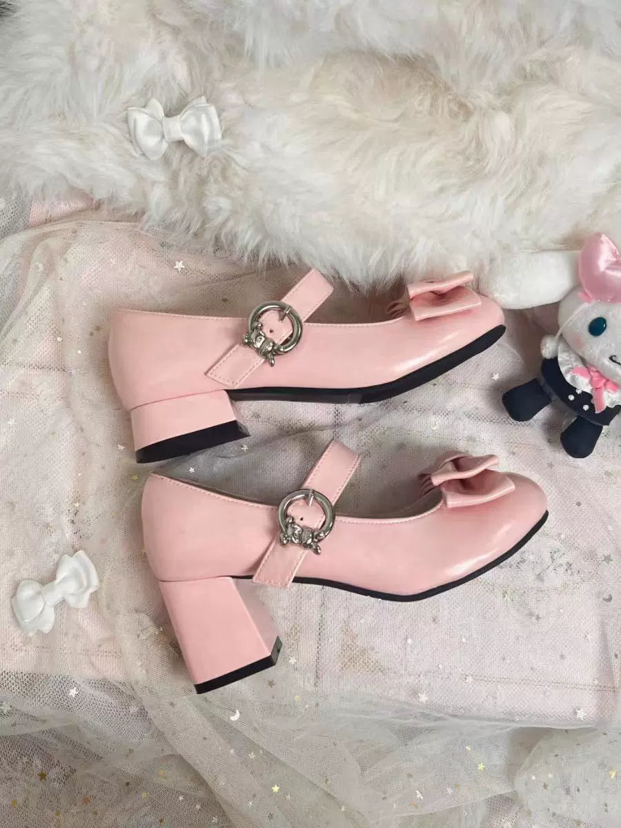 Grapefruit Lolita Bunny Muffin Low Heels High Heels Mary Jane Shoes - Sugarplum Store