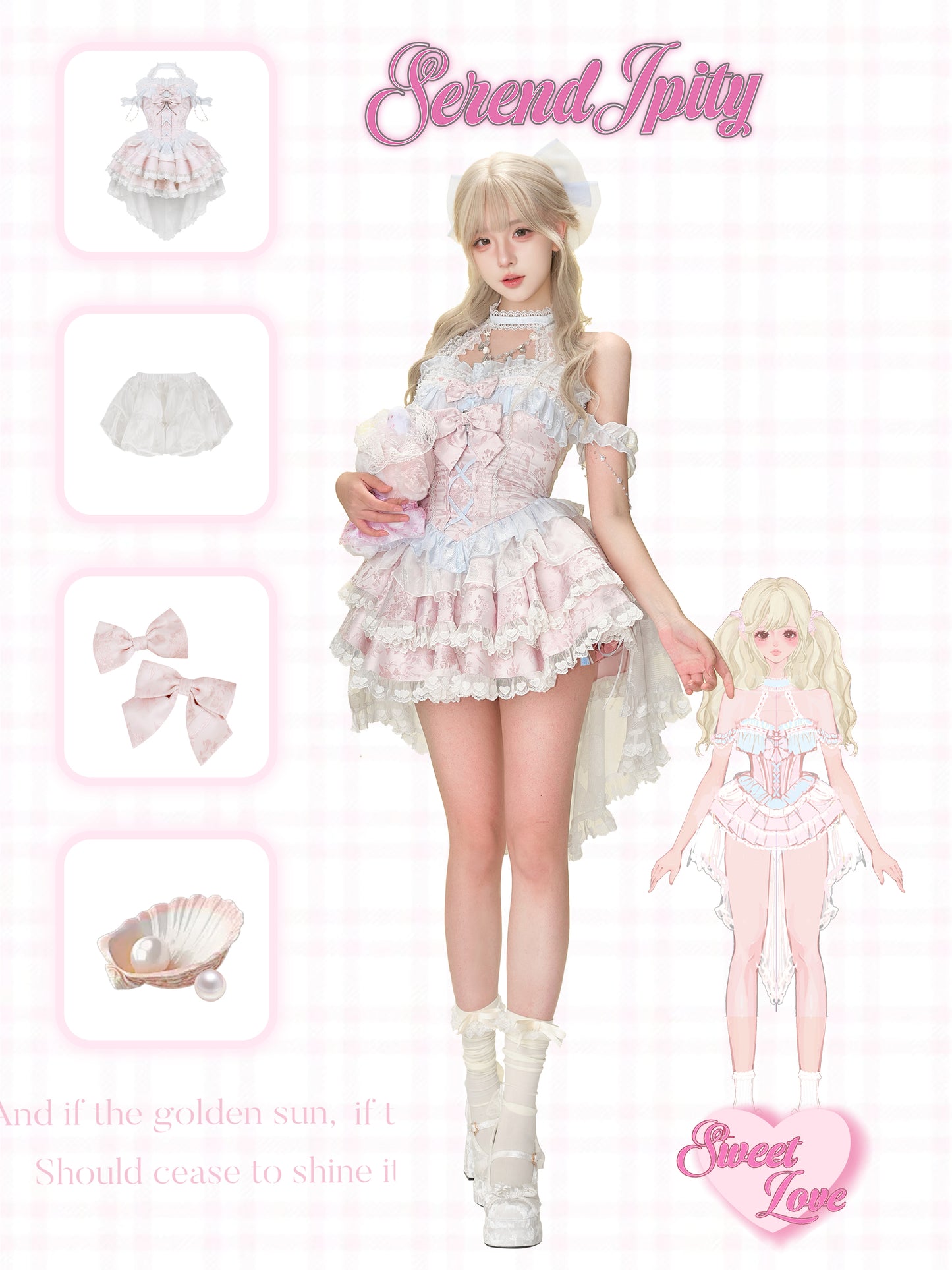 Serendipity Dreamy Seashell Diva Pink Dress & Petticoat Two Piece Set - Sugarplum Store