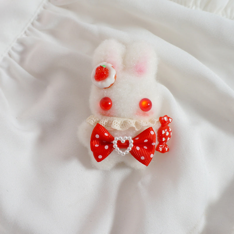 Candy Fairy Lolita Cute Rabbit Bunny Handmade Brooch Hairpin Hair Clip Hair Accessories Pins - Sugarplum Store
