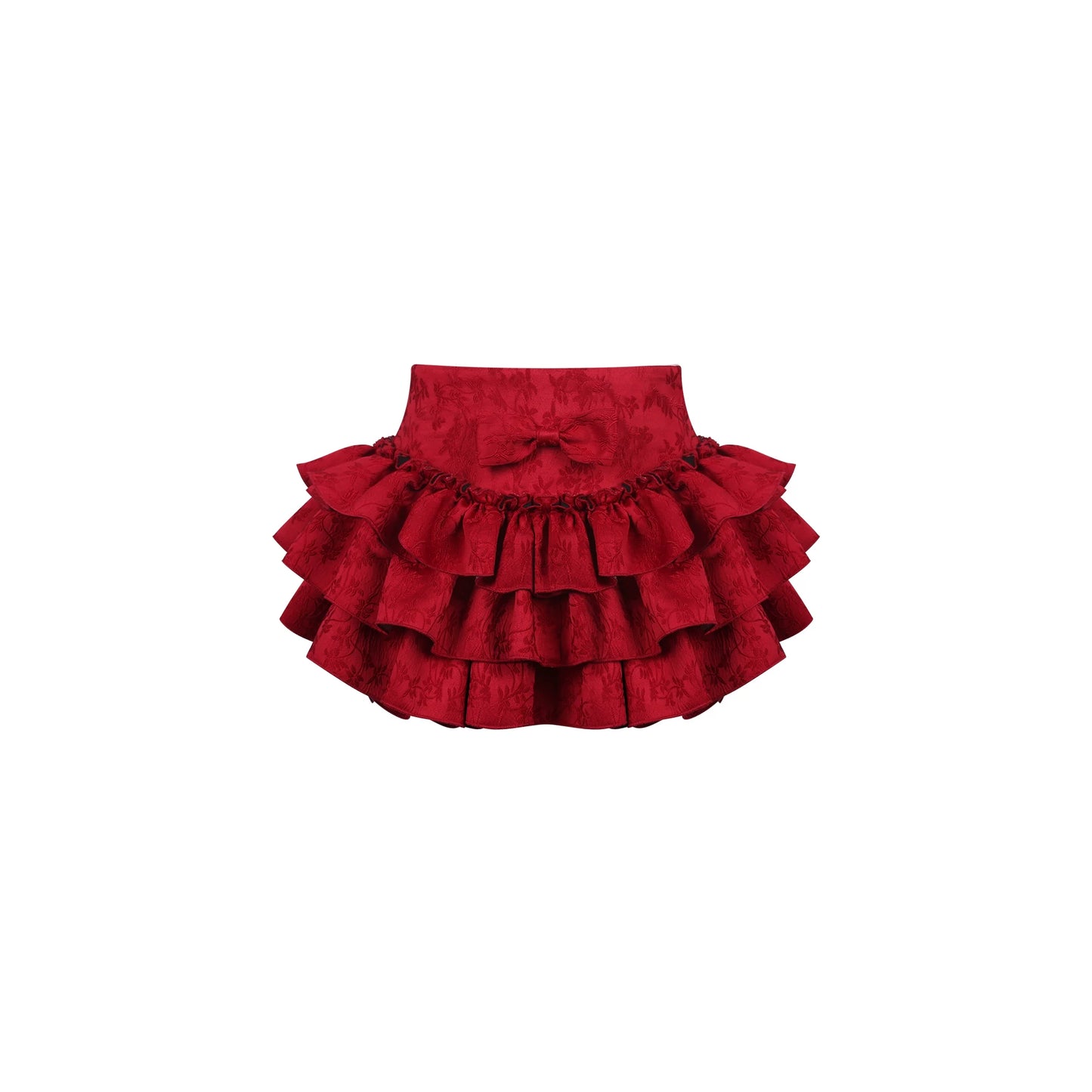 Red ruffled skirt on a white background
