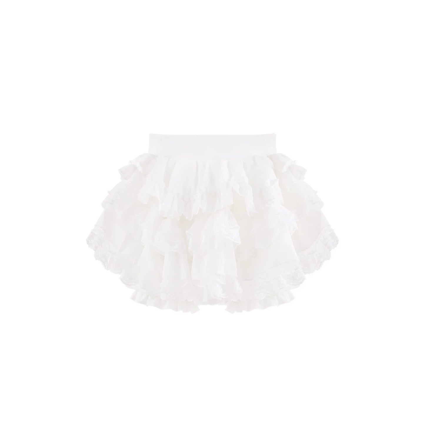 White ruffled bloomers on a white background