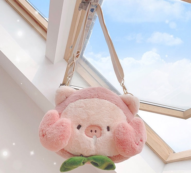 Cute Peach Pig Shoulder Doll Messenger Bag - Sugarplum Store